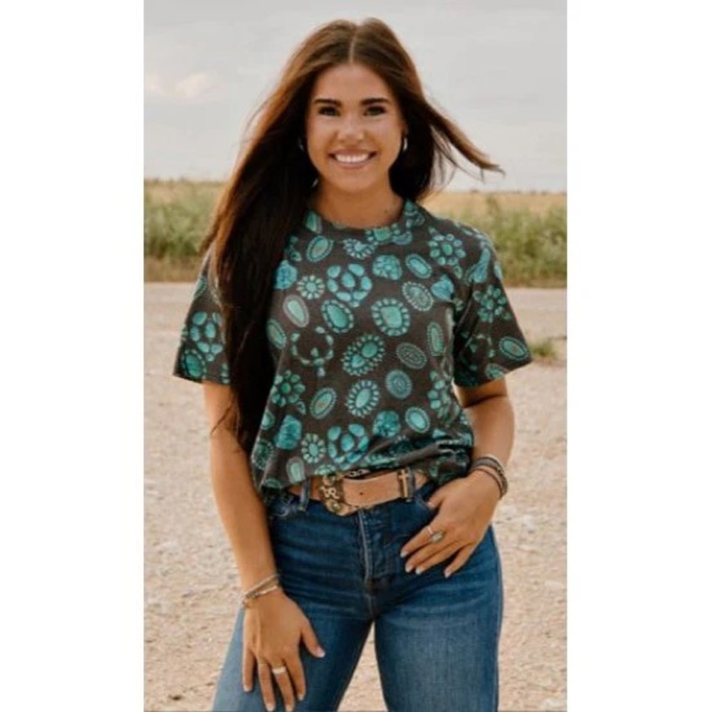 BRAND NEW WITH TAGS Forever In Turquoise Crew Neck Tee